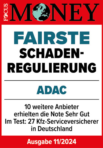 ADAC Autoversicherung ausgezeichnet für die fairste Schadenregulierung 2024