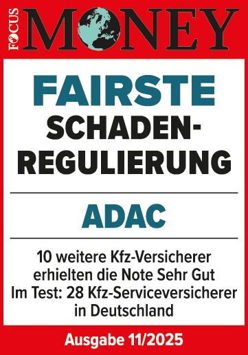 ADAC Autoversicherung ausgezeichnet von Focus Money für die fairste Schadenregulierung 2025