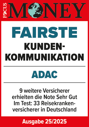 ADAC Reisekrankenversicherung ausgezeichnet von Focus Money für die fairste Kundenkommunikation 2025
