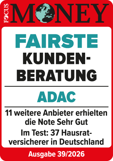 ADAC Hausratversicherung ausgezeichnet für die fairste Kundenberatung 2026