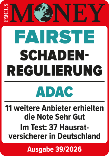 ADAC Hausratversicherung ausgezeichnet für die fairste Schadenregulierung 2026