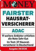 ADAC Hausratversicherung ausgezeichnet für als fairster Hausratversicherer 2026