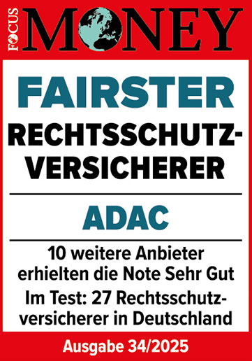 ADAC Rechtsschutz ausgezeichnet von Focus Money als fairster Rechtsschutzversicherer 2025