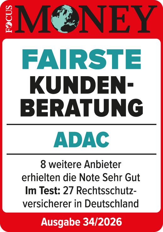 ADAC Rechtsschutzversicherung ausgezeichnet für die fairste Kundenberatung 2026