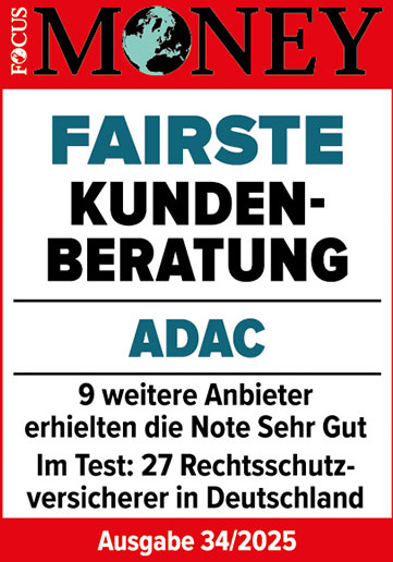 ADAC Rechtsschutz ausgezeichnet von Focus Money für die fairste Kundenberatung 2025