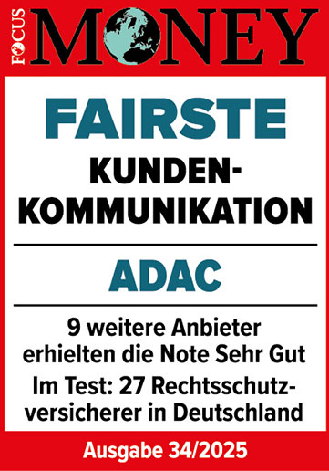 ADAC Rechtsschutz ausgezeichnet von Focus Money für die fairste Kundenkommunikation 2025