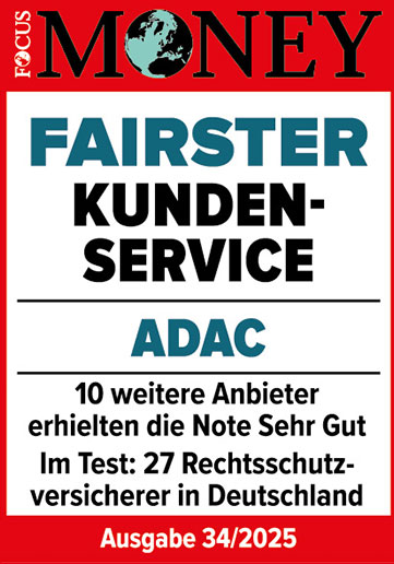 ADAC Rechtsschutz ausgezeichnet von Focus Money für den fairsten Kundenservice 2025