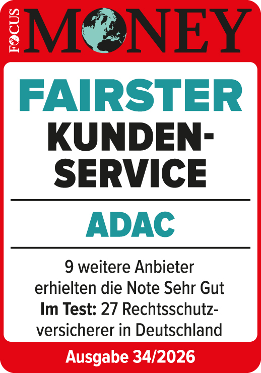 ADAC Rechtsschutzversicherung ausgezeichnet für den fairsten Kundenservice 2026
