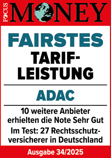 ADAC Rechtsschutz ausgezeichnet von Focus Money für die fairste Tarifleistung 2025