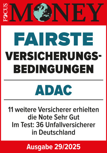 ADAC Unfallversicherung ausgezeichnet von Focus Money für die fairsten Versicherungsbedingungen 2025