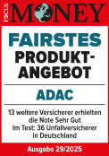 ADAC Unfallversicherung ausgezeichnet von Focus Money für das fairste Produktangebot 2025